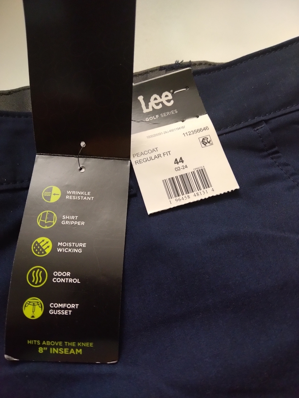 Lee Men's Blue  Flat Front Performance Shorts Size 44 - Picture 4 of 5